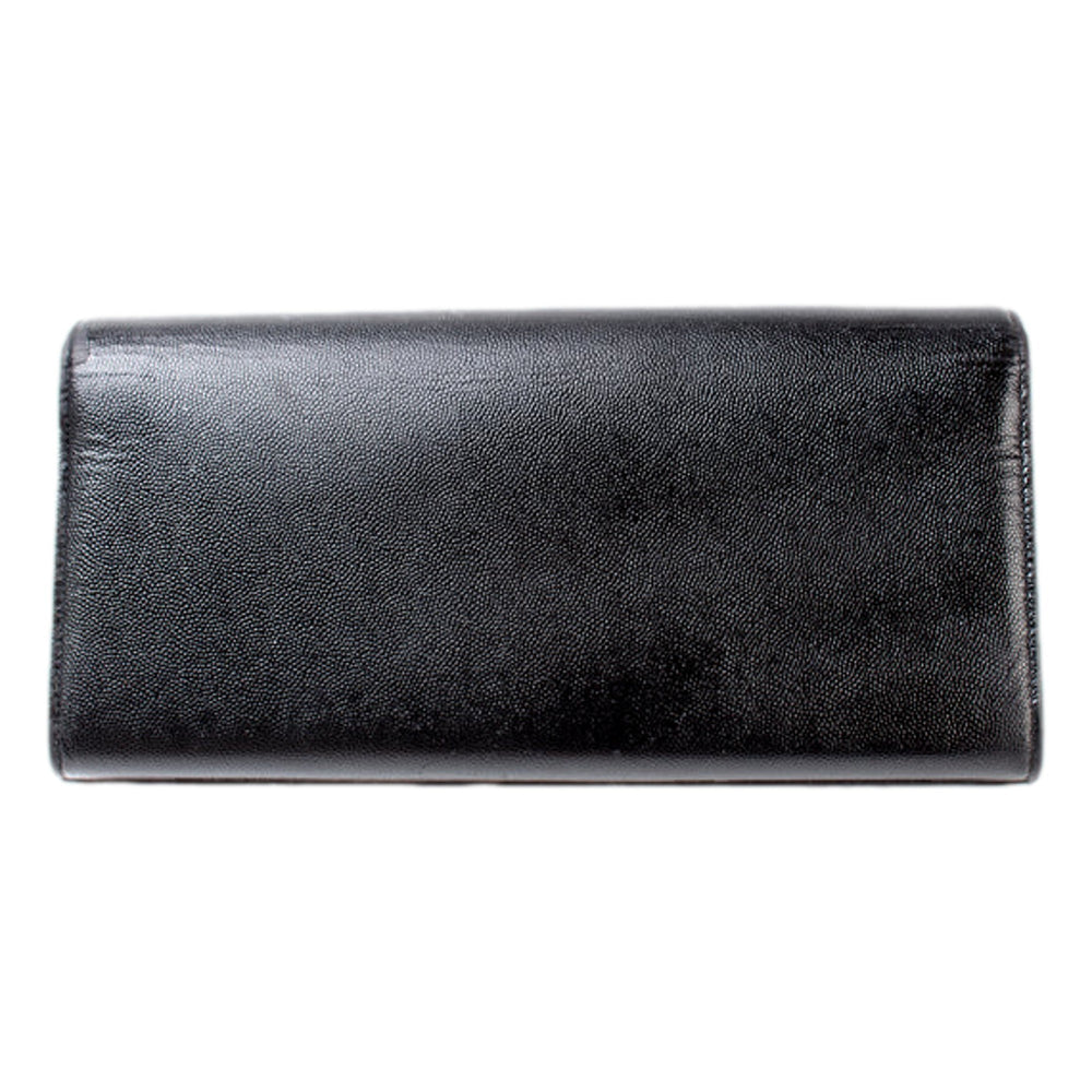 Saint Laurent Cassandre Black Leather Monogram Clutch