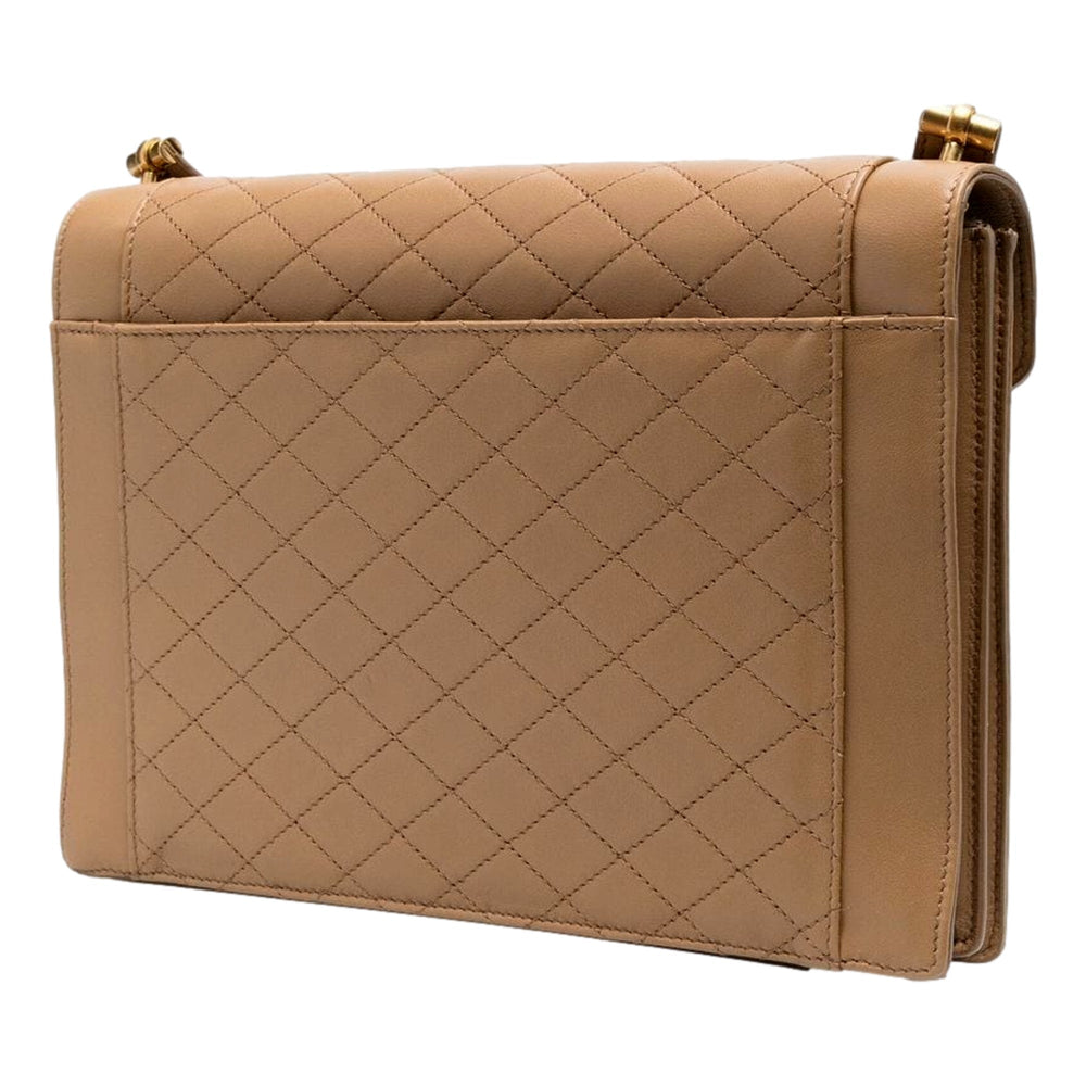 Saint Laurent Gaby Quilted Lambskin Shoulder Bag Beige