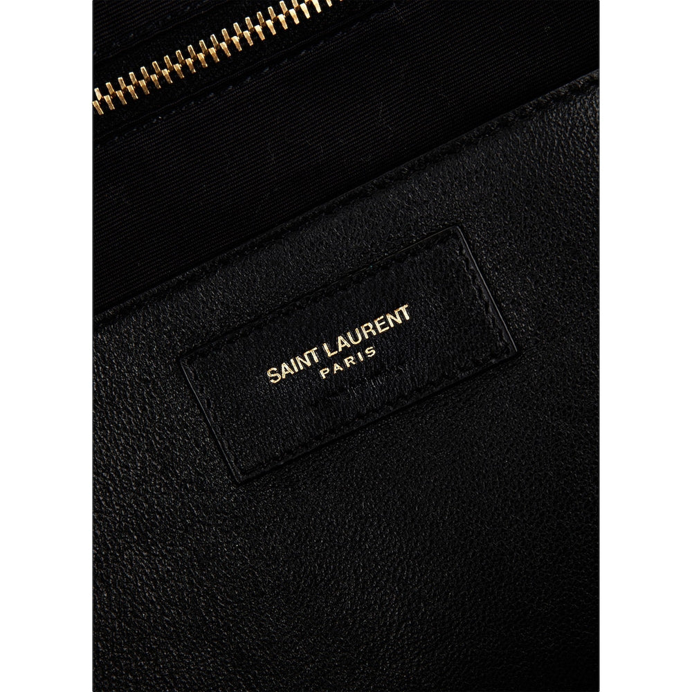 Saint Laurent Jamie YSL Black Patent Leather Large Shoulder Bag