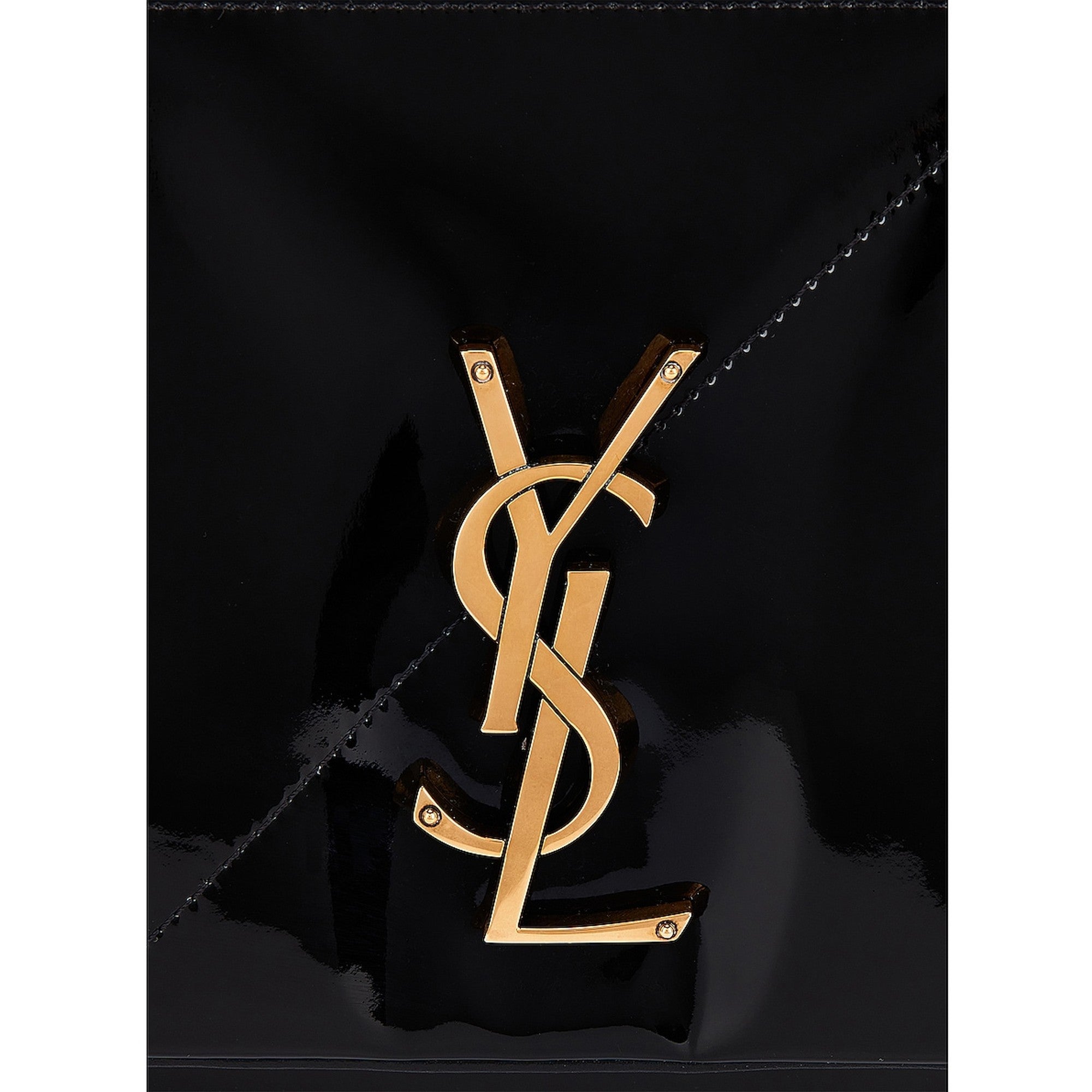 Saint Laurent Jamie YSL Black Patent Leather Large Shoulder Bag