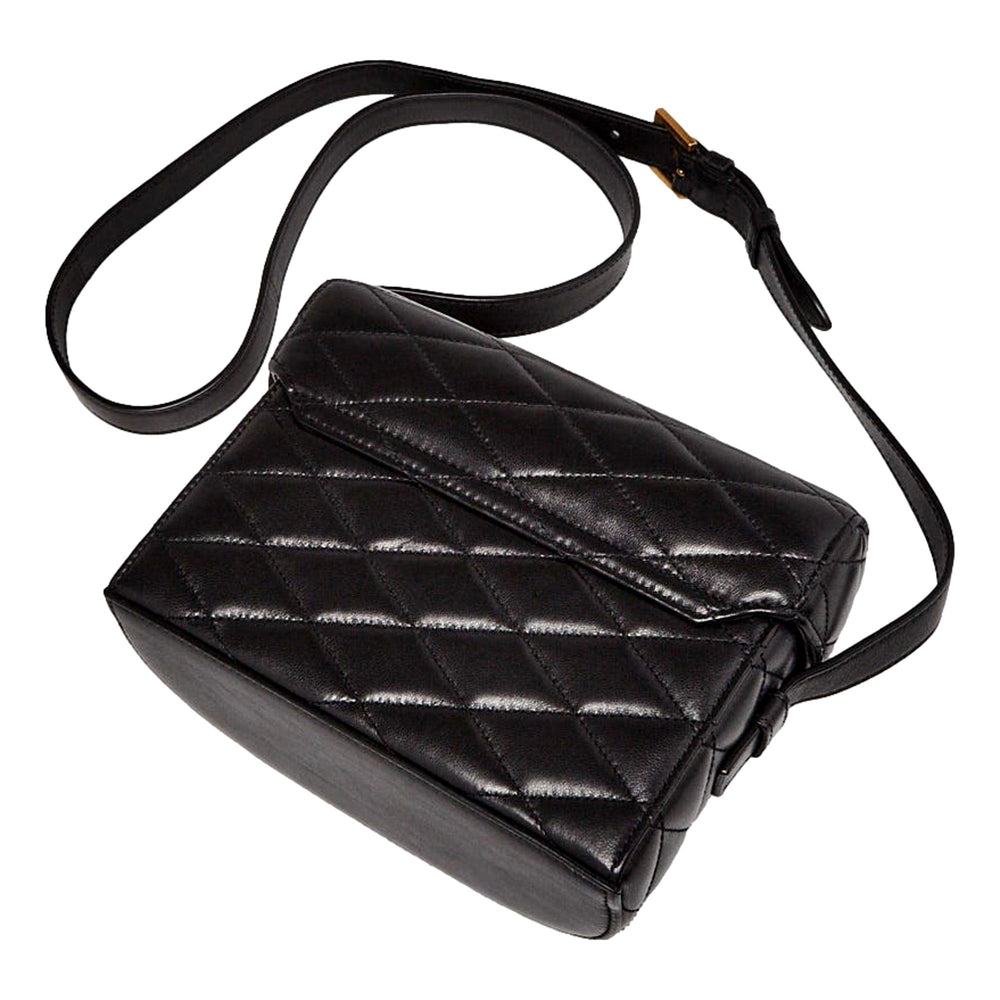 Saint Laurent YSL June Black Quilted Leather Crossbody Bag