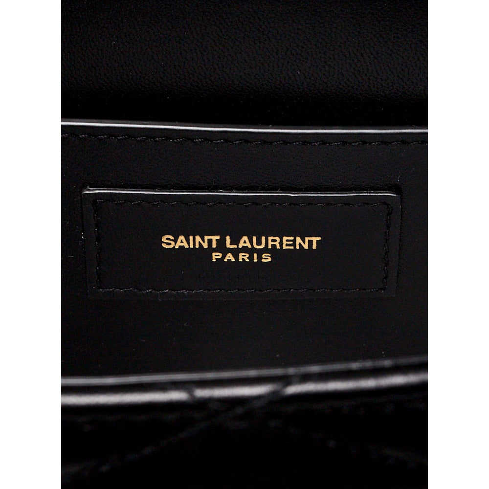 Saint Laurent YSL June Black Quilted Leather Crossbody Bag