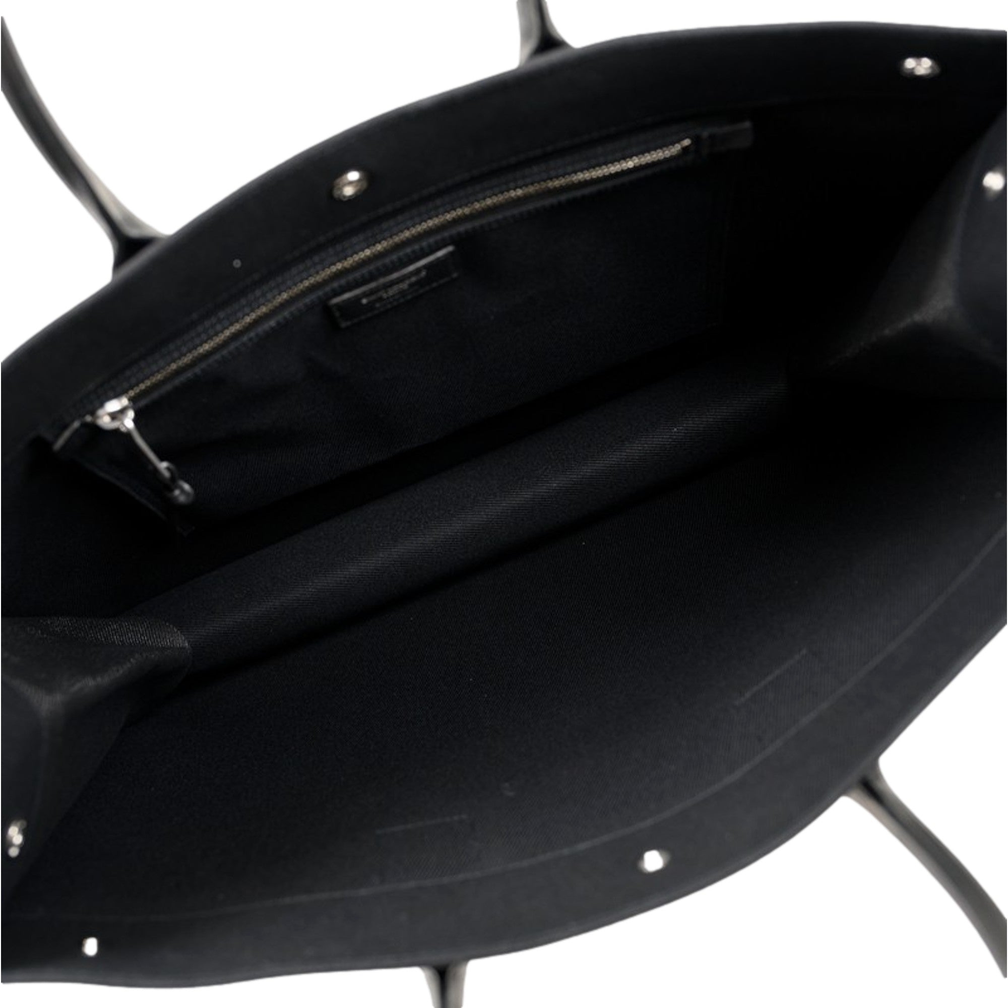 Saint Laurent Rive Gauche Black Canvas Leather Trim Tote Bag