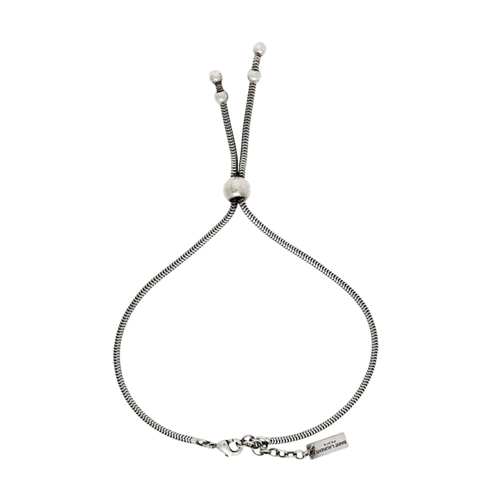 Saint Laurent Silver Bolo Tie Chain Bracelet Large
