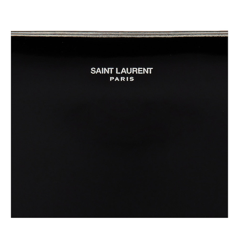 Saint Laurent Black Patent Leather Shopping Tote Shoulder Bag