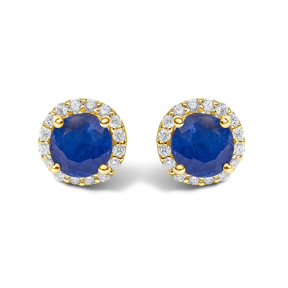10K Gold Gemstone and 3/8 Cttw Diamond Halo Jewelry Set (Earrings, Pendant & Ring)