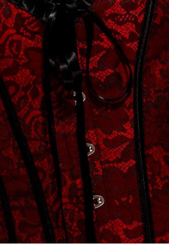 Midnight Red Embroidered Corset