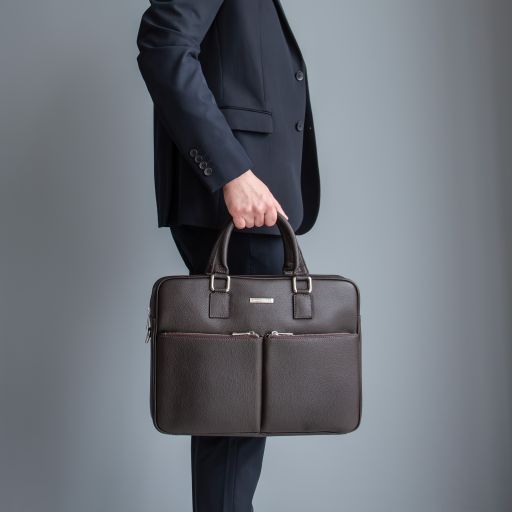 Treviso - Leather laptop briefcase