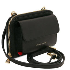Urania - Leather wallet/phone holder with strap