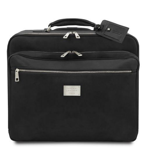 Varsavia - Leather pilot case with two wheels