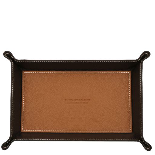 Leather valet tray