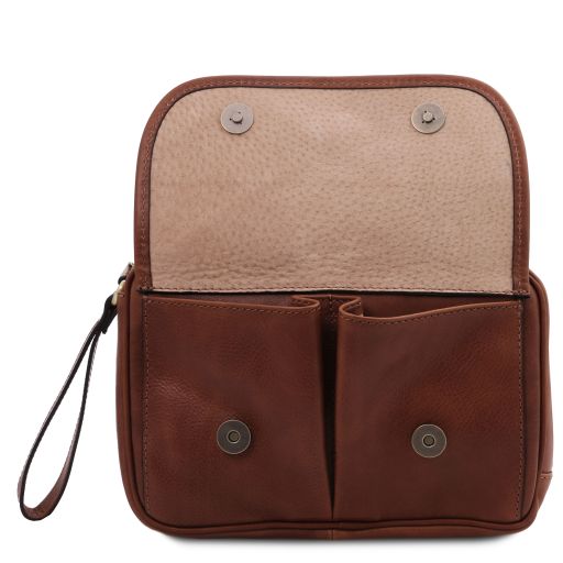 Ivan - Leather handy wrist bag for men