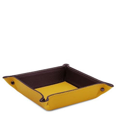 Leather valet tray
