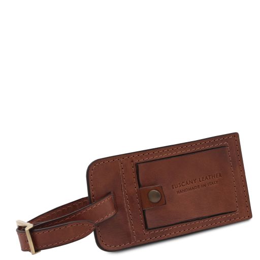 Matte leather luggage tag