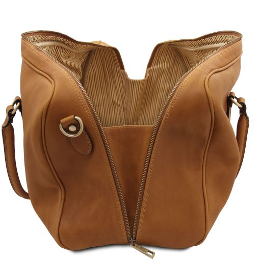 Lisbona - Travel leather duffle bag - Small size