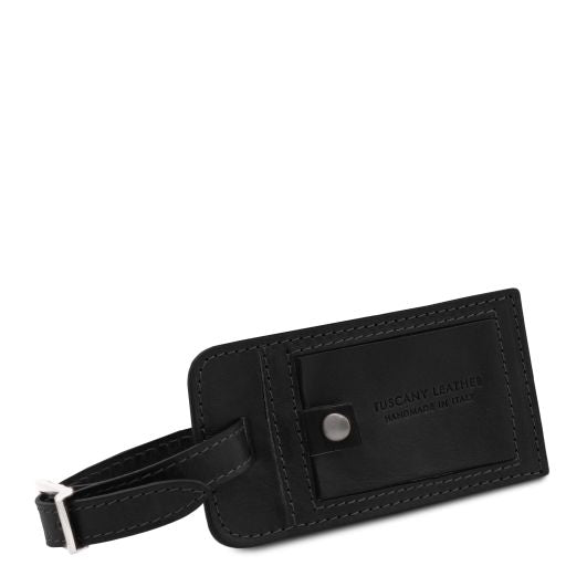 Matte leather luggage tag