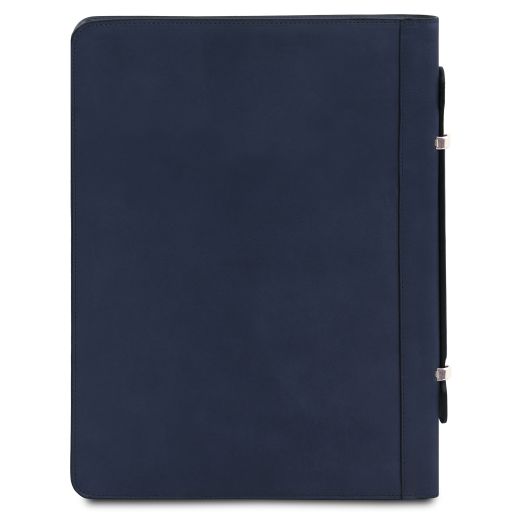 Cesare - Leather document case with handle and ring binder