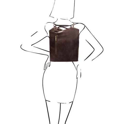 Patty - Leather convertible backpack shoulderbag