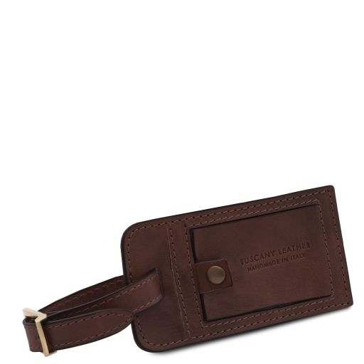 Matte leather luggage tag