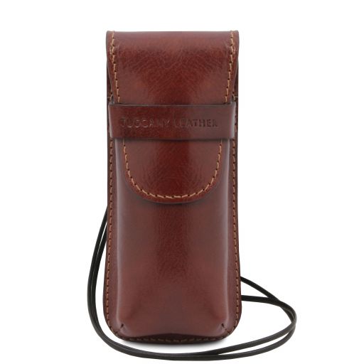 Exclusive leather crossbody case for glasses