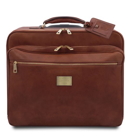 Varsavia - Leather pilot case with two wheels