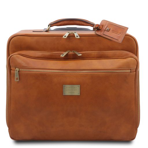 Varsavia - Leather pilot case with two wheels