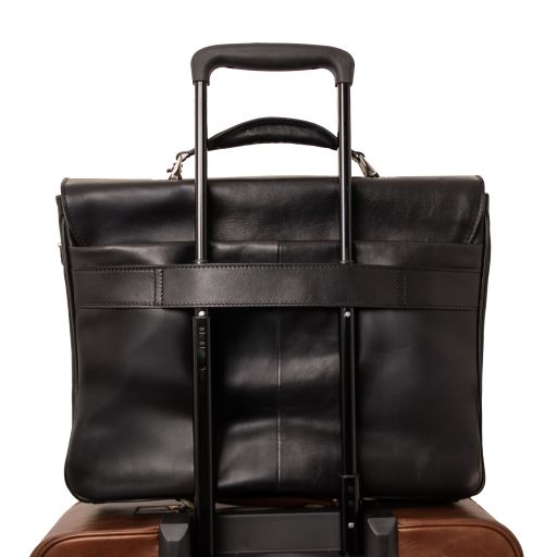 Alessandria - Leather multi compartment laptop briefcase