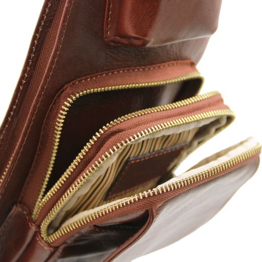Leather crossover bag