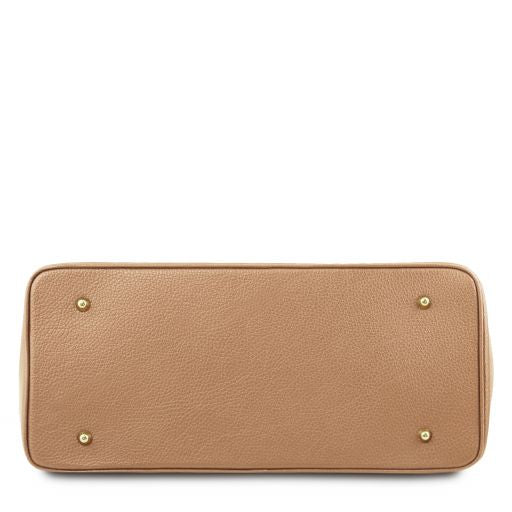 TL Bag - Leather handbag with golden hardware