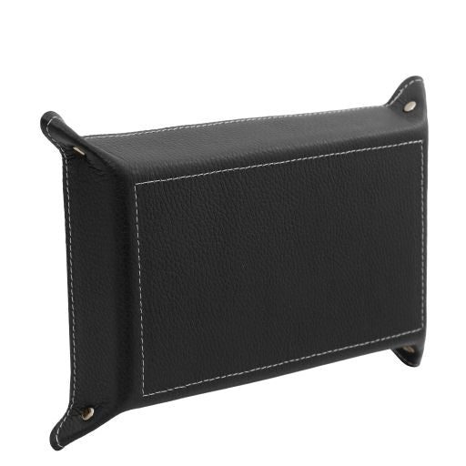 Leather valet tray