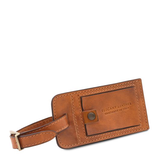 Matte leather luggage tag