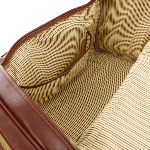 TL Voyager - Travel leather bag with side pockets