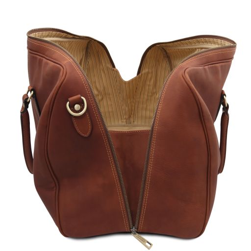 Lisbona - Travel leather duffle bag - Large size