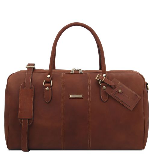 Lisbona - Travel leather duffle bag - Large size
