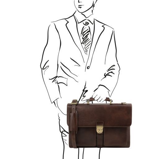 Assisi - Leather briefcase 3 compartments