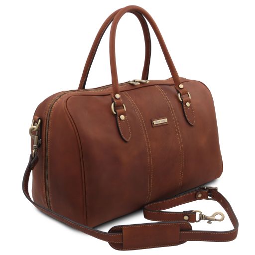 Lisbona - Travel leather duffle bag - Small size
