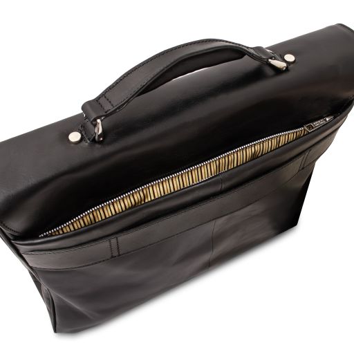 Alessandria - Leather multi compartment laptop briefcase