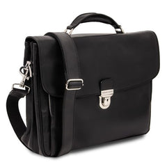 Alessandria - Leather multi compartment laptop briefcase