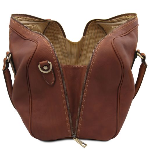 Lisbona - Travel leather duffle bag - Small size