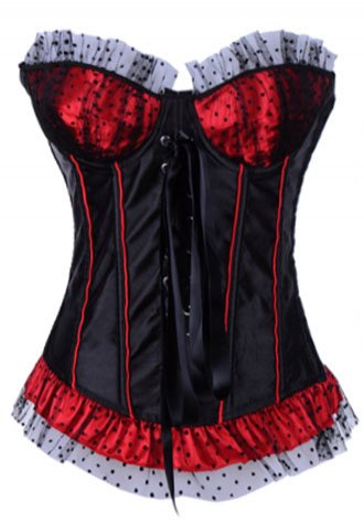 Ruffle Trim Overbust Corset