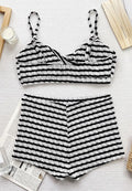 Bold Striped Bikini Set with Twist Front Top