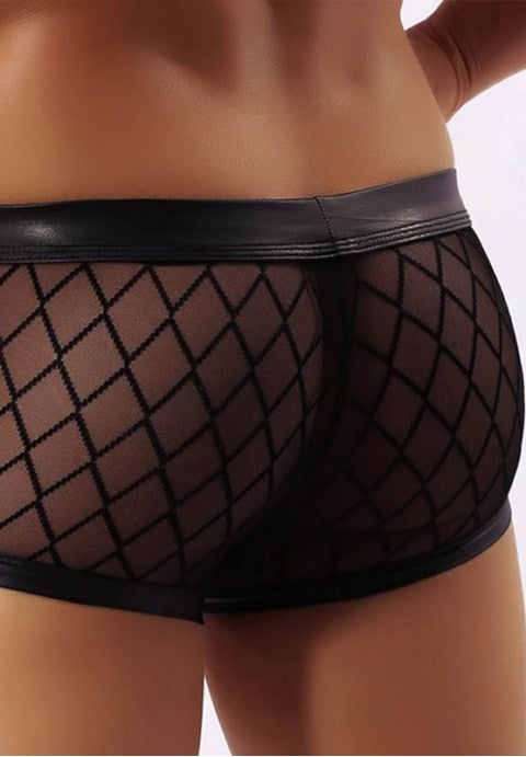 Mens Don't Say A Peep Black Hipster Panty