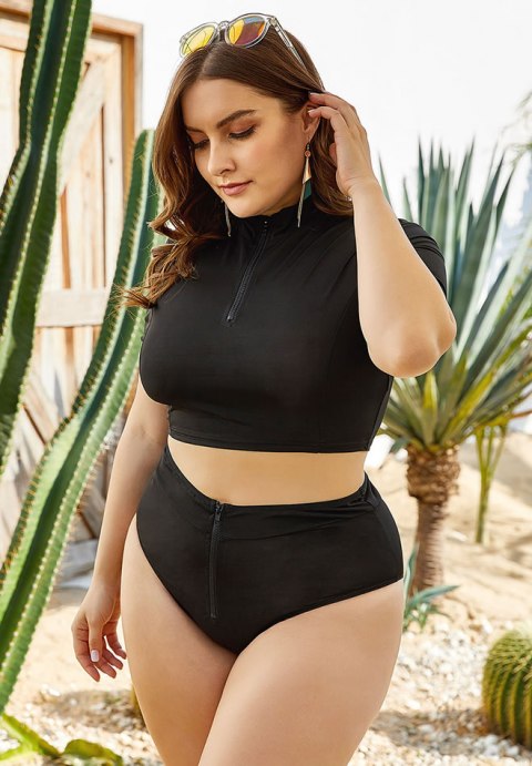 Plus Plain High Waist Bikini Set