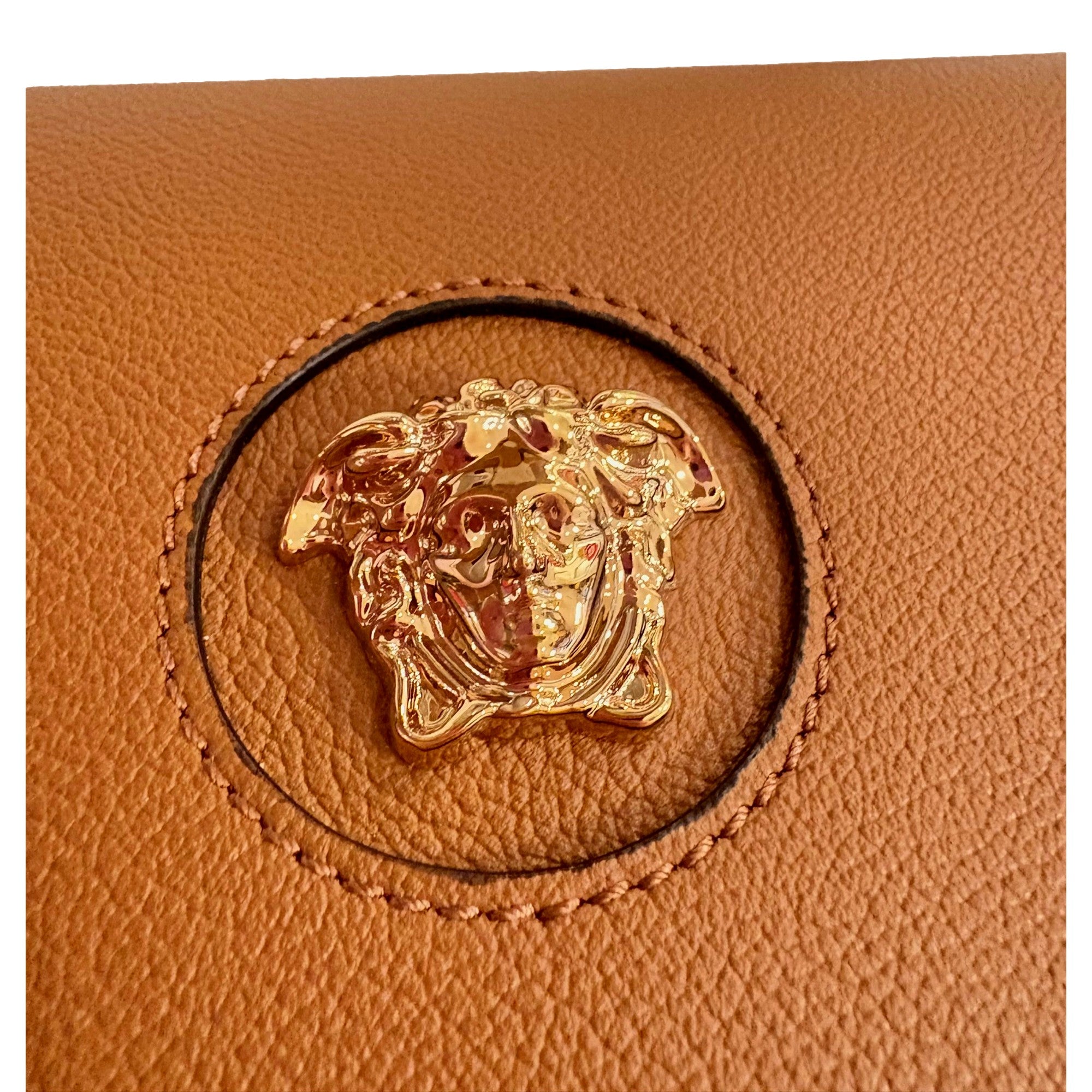 Versace La Medusa Vitello Leather Half Moon Crossbody Bag Summer