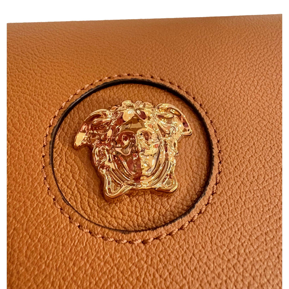 Versace La Medusa Vitello Leather Half Moon Crossbody Bag Summer