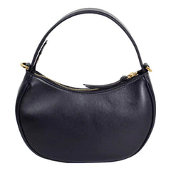Versace La Medusa Half Moon Hobo Shoulder Crossbody Bag Black Leather