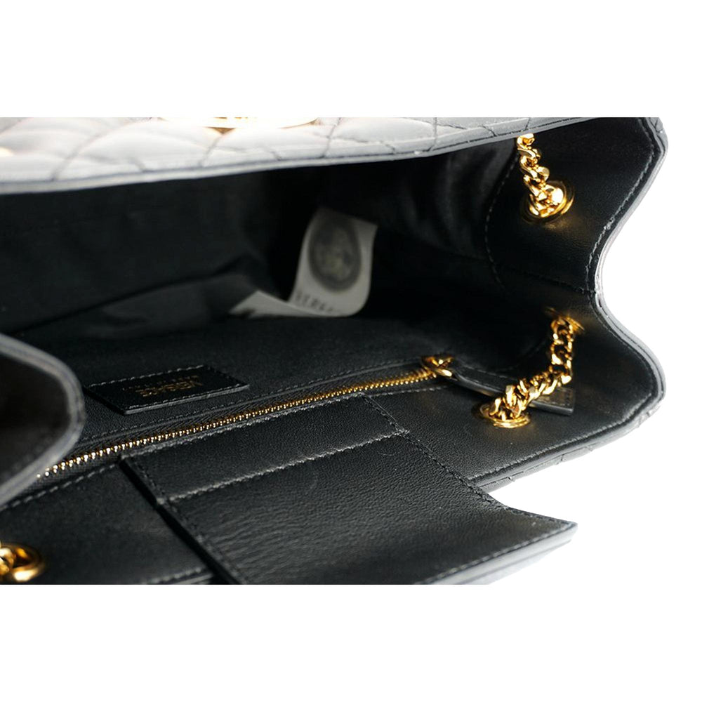 Versace La Medusa Black Quilted Nappa Leather Large Tote Bag