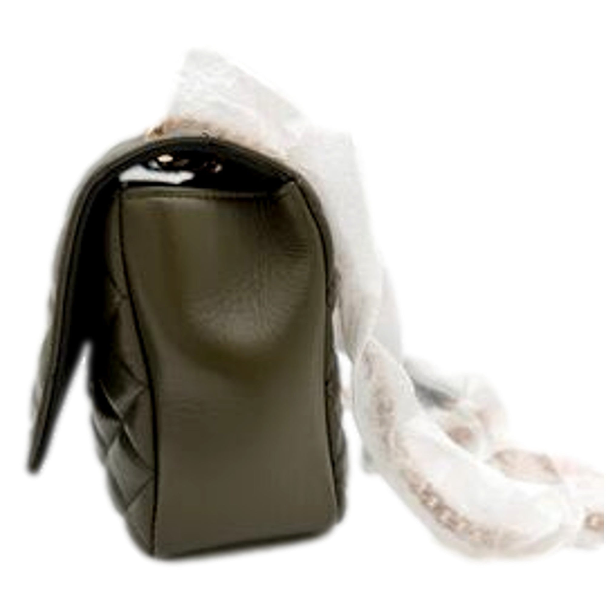 Versace La Medusa Olive Green Quilted Lambskin Chain Crossbody Bag