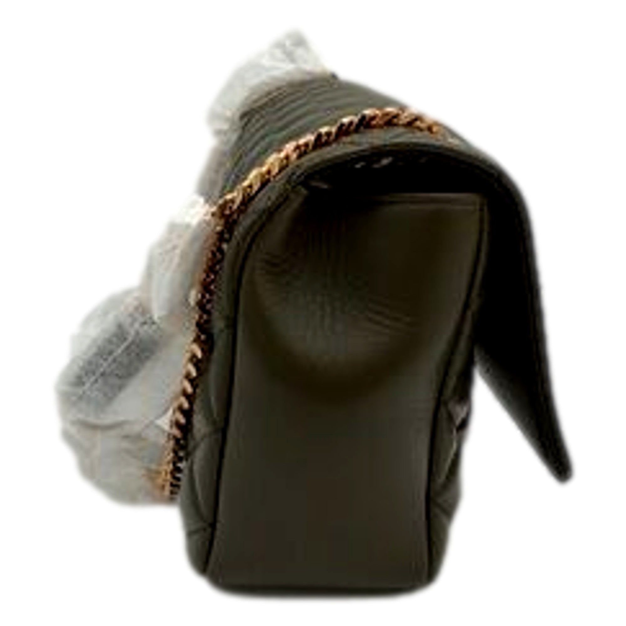 Versace La Medusa Olive Green Quilted Lambskin Chain Crossbody Bag