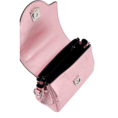 Versace La Medusa Metallic Pink Mini Top Handle Bag Chain Crossbody